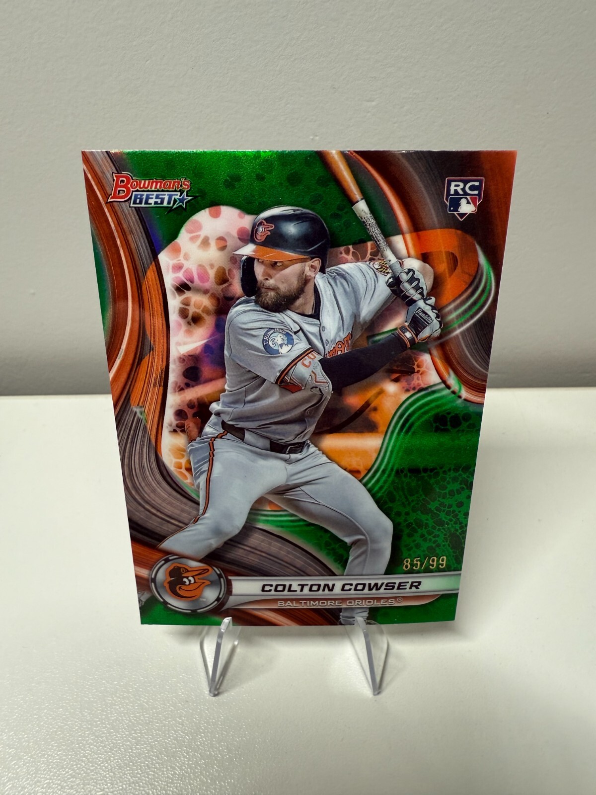Colton Cowser 2024 Bowman's Best Green Refractor RC /99 #10 Orioles