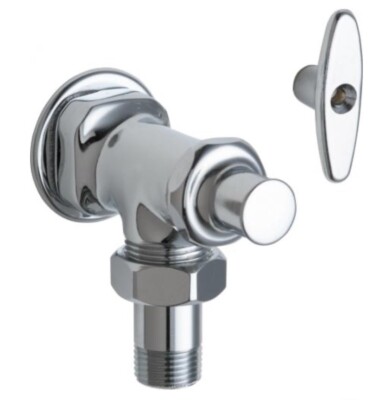 Chicago Faucets 698-ABCP Angle Stop Fitting with Loose Key Full Flow Chrome NEW