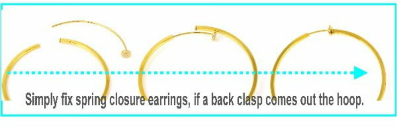 #E121D NEW Pair Non-pierced CLIP ON Twist Hoop EARRINGS Spring Closure ...