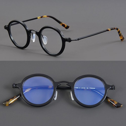Monturas de gafas redondas vintage mixtas de colores Hawksbill gafas de negocios ligeras - Imagen 7 de 10