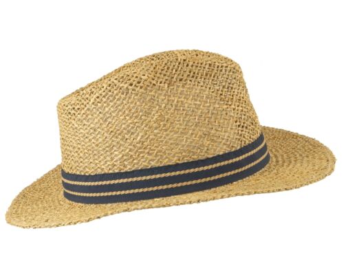 Herren Strohhut Sommerhut Seegras Luftig genetzt breite Krempe von 54 - 65 cm - Bild 3 von 17