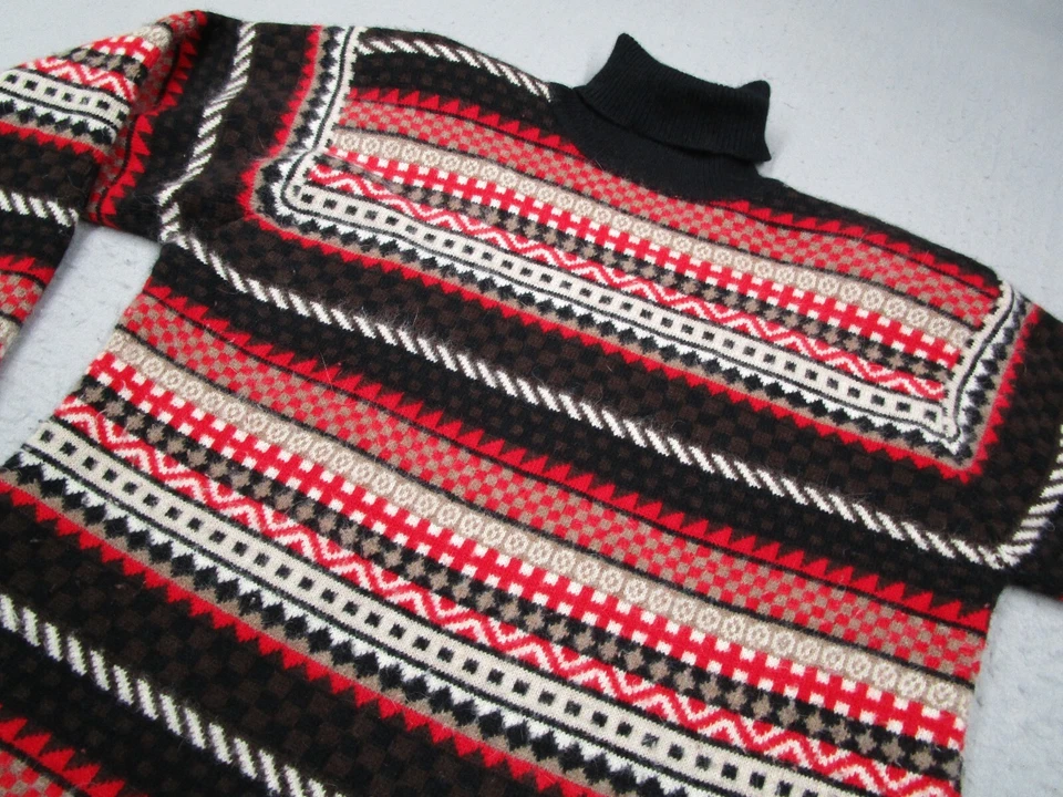 Vintage Valerie Stevens Sweater Women Large Petite Red Lambswool Rabbit Y2K - Image 2 of 4