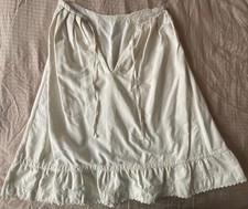 Antique Victorian Cotton Petticoat, Brushed Interior, Broderie Anglaise 1870s