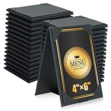 30 Pack Double-Sided Menu Holders 4"x 6", PU Leatherette A 30 pack, 4" x 6"