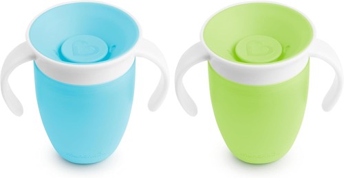 Dishwasher Safe Miracle 360 Sippy Cup Set | 2 Pack Blue/Green 7oz for Toddlers - Picture 10 of 10