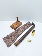 Bamboo Sax Saxophone with Bag and Stand Carved Burned Design Erik the Flutemaker