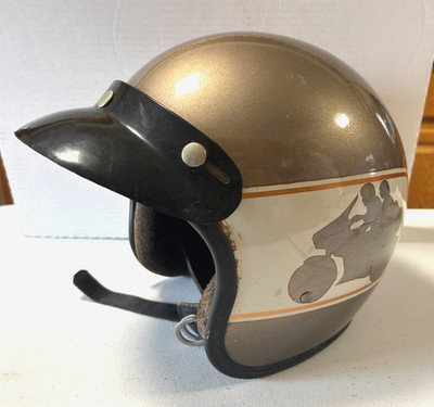 Vintage BELL Brown Open Face Motorcycle Helmet , 1979