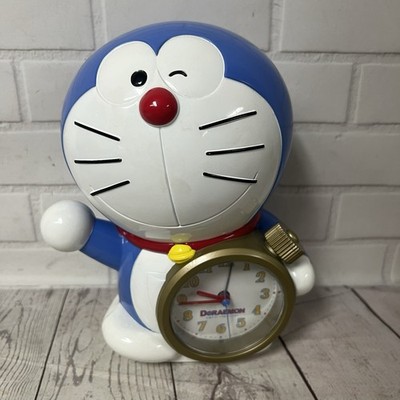 Vintage Japanese Anime Doraemon Singing Talking Alarm Clock Arm Up Winking RARE