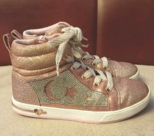 SKECHERS SHOUTOUTS STARRY ALIGNED ROSE GOLD GIRLS SIZE 1.5 SNEAKERS