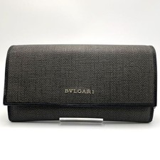For rewards authenticated BVLGARI Bulgari weekend herringbone folded long wallet