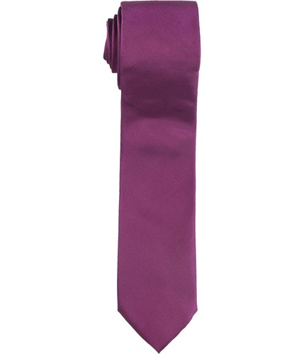 Alfani Mens Solid Silk Self-tied Necktie, berry, One Size 897190044980