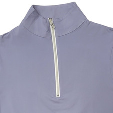 Tailored Sportsman IceFil Short Sleeve Riding Shirt - Lilac w/ Silver Zipper