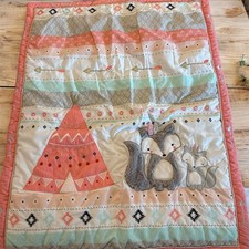 Lambs  Ivy "Little Spirit" Baby Quilt Fox Teepee 44 x 34 inches Excellent