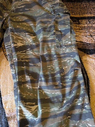Teesar Pants Mens XL Green Camo Tiger Stripe Military Ripstop Durable Cargo - Picture 4 of 19