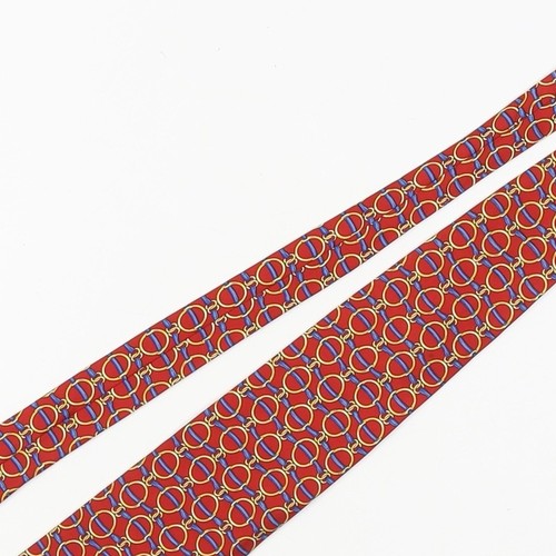 Corbata de seda geométrica roja Austin Reed para hombre - Imagen 9 de 12