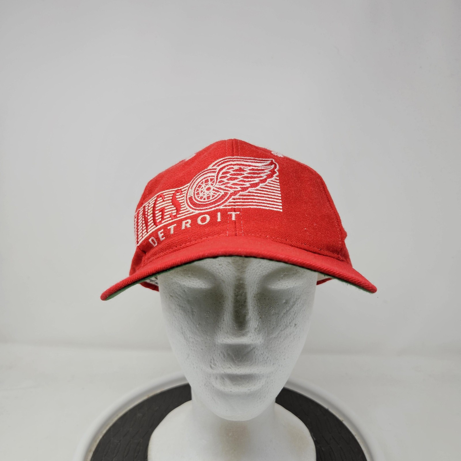 Vintage Detroit Red Wings Hat Cap Snap Back Mens Red NHL Hockey Script 90s