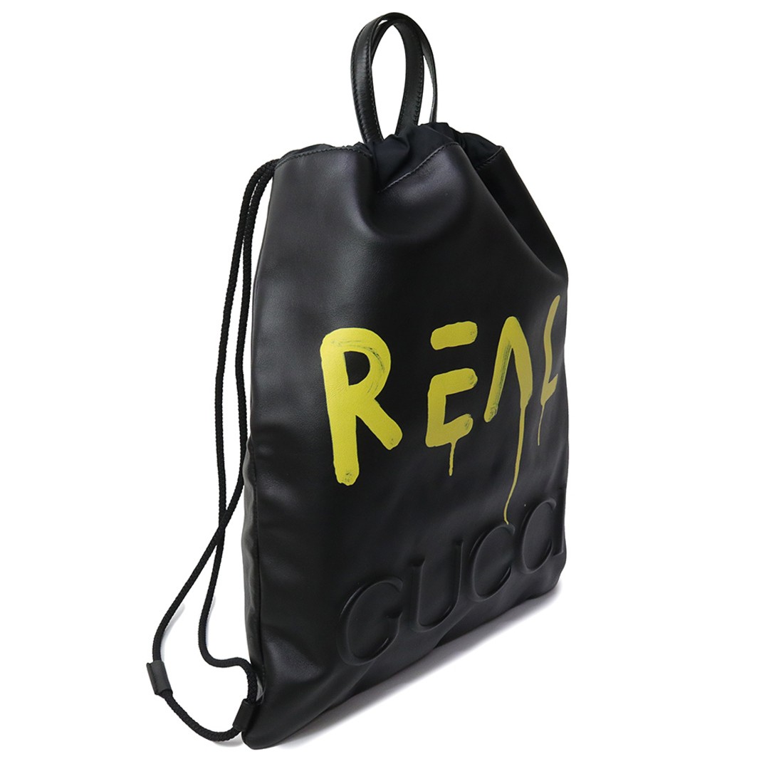 Gucci Ghost Logo Drawstring Backpack Calfskin Bla… - image 5