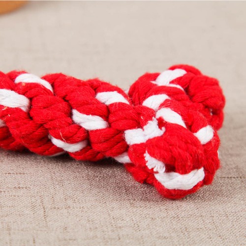 Dog Chewing Teething Toys Rope Bone Pet Weaving Shaped Molar Tooth - Picture 2 of 11