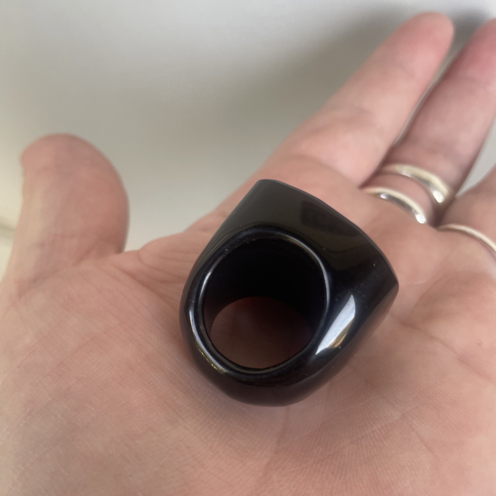 Solid  Black  Ring Size 7 - image 2