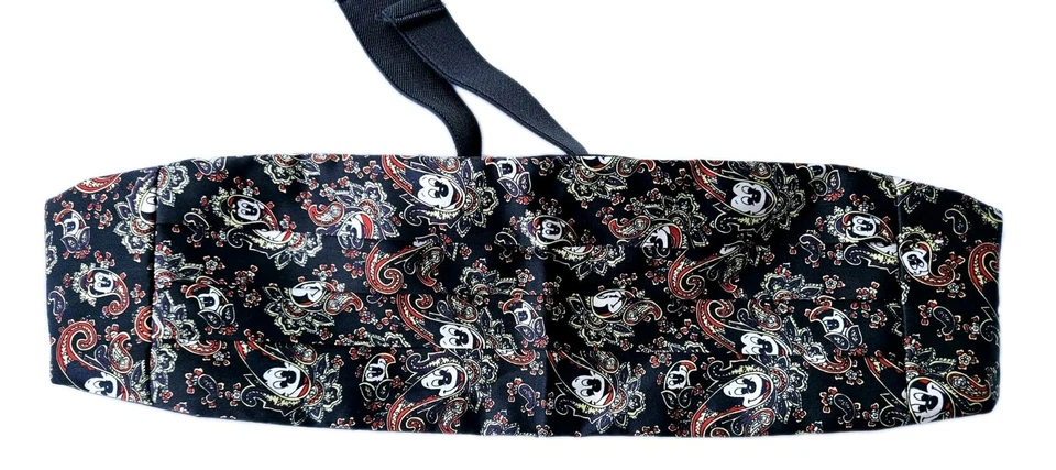 Винтажный коллекционный красный шелковый Cummerbund Disney Mickey Inc с узором пейсли Mickey Mouse - Изображение 3 из 4