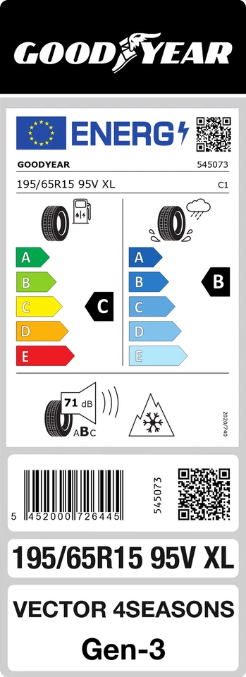 Goodyear Vector 4Seasons Gen-3 195/65 R15 95V XL M+S Ganzjahresreifen - Bild 2 von 2