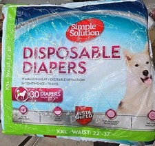 Simple Solution Disposable Dog Diapers for Female Dogs 30 Diapers XXL Open Box