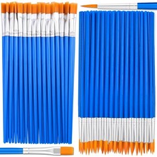 Small Paint Brushes Bulk, Anezus 50 Pcs Flat Tip Paint Brushes with Round Acryl