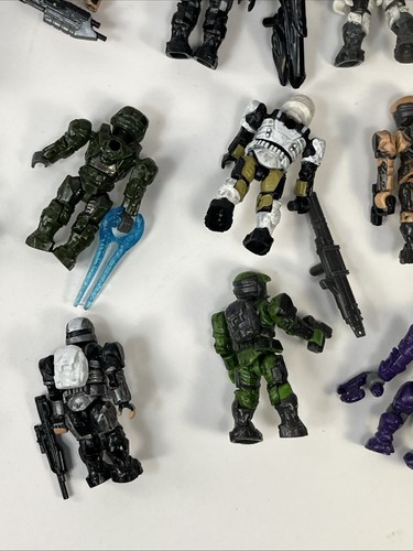Halo Mega Construx Lot of 21 Heroes Pack figures 2" Covenant Spartan UNSC Purple - Picture 21 of 24
