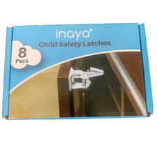 Inaya Child Safety Latches 8 Pack   NEW, Baby Proofing Cabinet Locks