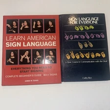 Lot of 2 Sign Language Books Cathy Rice James W Guido Hardcover