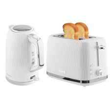 Kettle and Toaster Set White 1.7L Kettle 3000W 2 Slice Toaster BPA Free Set