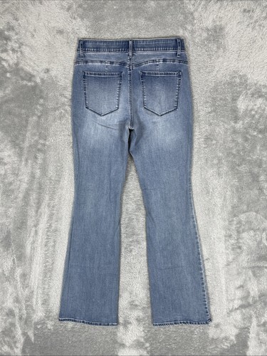 White House Black Market Jeans Women's 6r Blue High Rise Skinny Flare Stretch - Picture 2 of 12