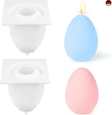 2 PCS Silikonform Ostern, Kerzen Eierform Silikonformen,Eier Gießform Ei 
