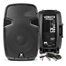 Vonyx SPJ-1200A 12" Active PA Speakers Pair - 1200W - Built-in Crossover
