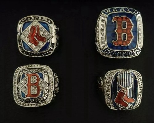 Lote de 4 anillos enchapados en oro 18k de los Medias Rojas de Boston Serie Mundial:2004/07/13/18 Ortiz⚾️ - Imagen 6 de 7