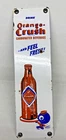 Vintage 10.5"x3" Porcelain Orange Crush Door Push Pull Enamel Crushy Metal Sign