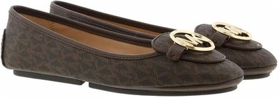 Michael Kors Lillie Womens Flats Sz 6 M Moccasin Brown Logo PVC Slip Size: 8 M