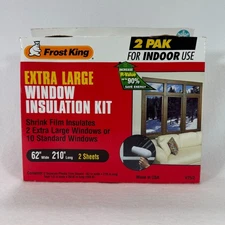 Frost King 62"x210" Extra Large Shrink Film Window Insulation Kit 2 Pack