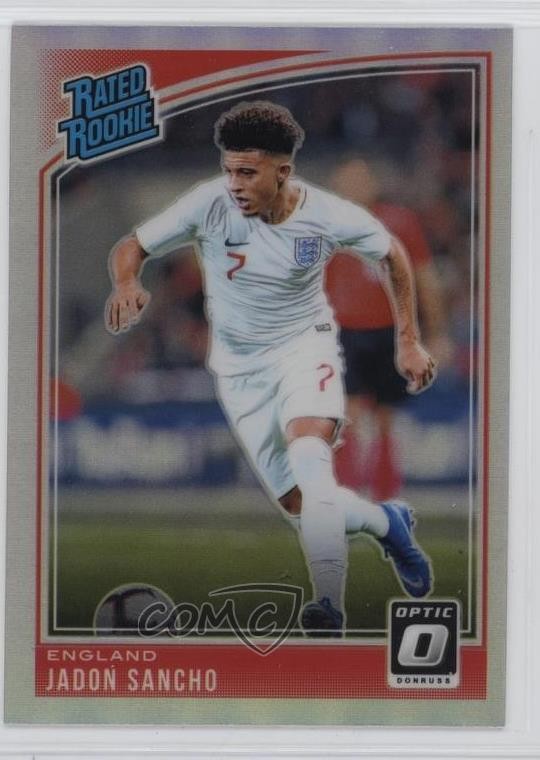 2018-19 Panini Donruss Rated Rookie Optic Holo Prizm Jadon Sancho #189 01eh