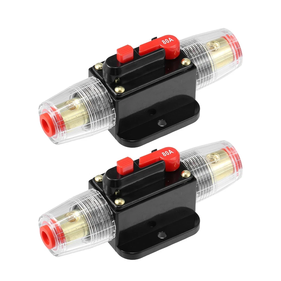 COUPE CIRCUIT universel DC 12V-24V 80A avec disjoncteur en ligne ensemble de 2 - Photo 1/1