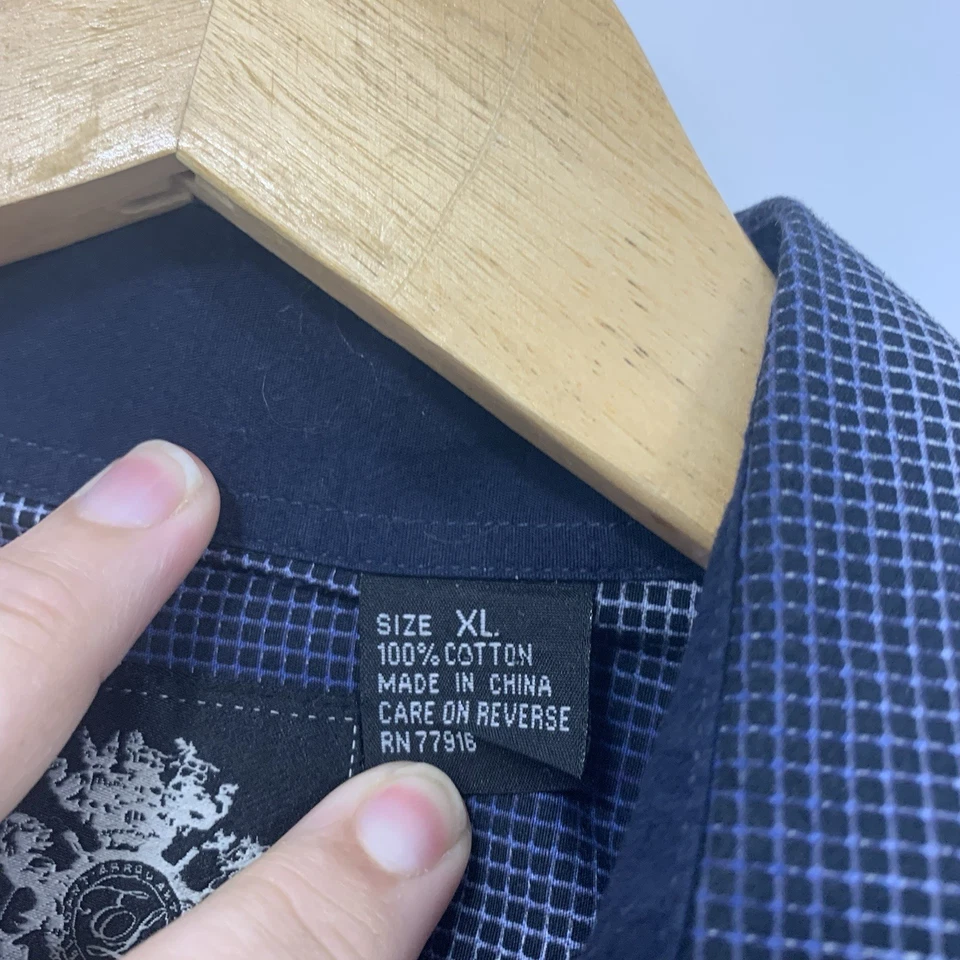 English Laundry Long Sleeve Cotton Plaid Blue Dress Shirt Size XL - Image 3 of 4