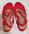 NEW Sun + Stone Raynaa Red Platform Wedge Sandals Women's Size 8M — photo 2