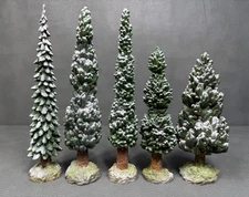 Dept.56 Village Snowy Evergreens Set of 5 #52614