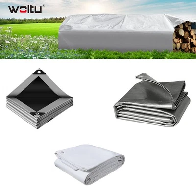 WOLTU Abdeckplane Gewebeplane PE Schutzplane mit Ösen UV Beständig Wasserdicht