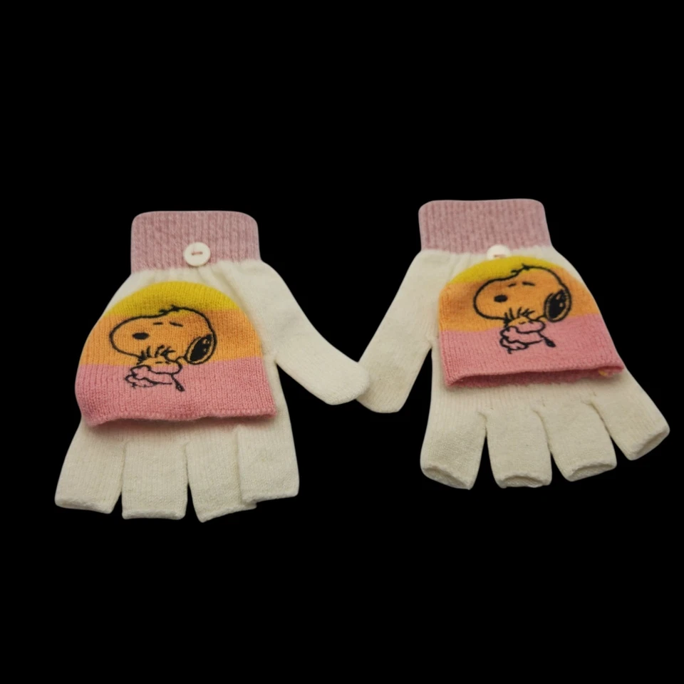Peanuts Snoopy Woodstock Live Laugh Wander Pompom Gorro y Guantes/Mitones Foto 4 de 4