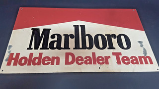 4: Vintage 1980s Marlboro Holden Dealer Team (MHDT) Racing Lithographed Tin Sign