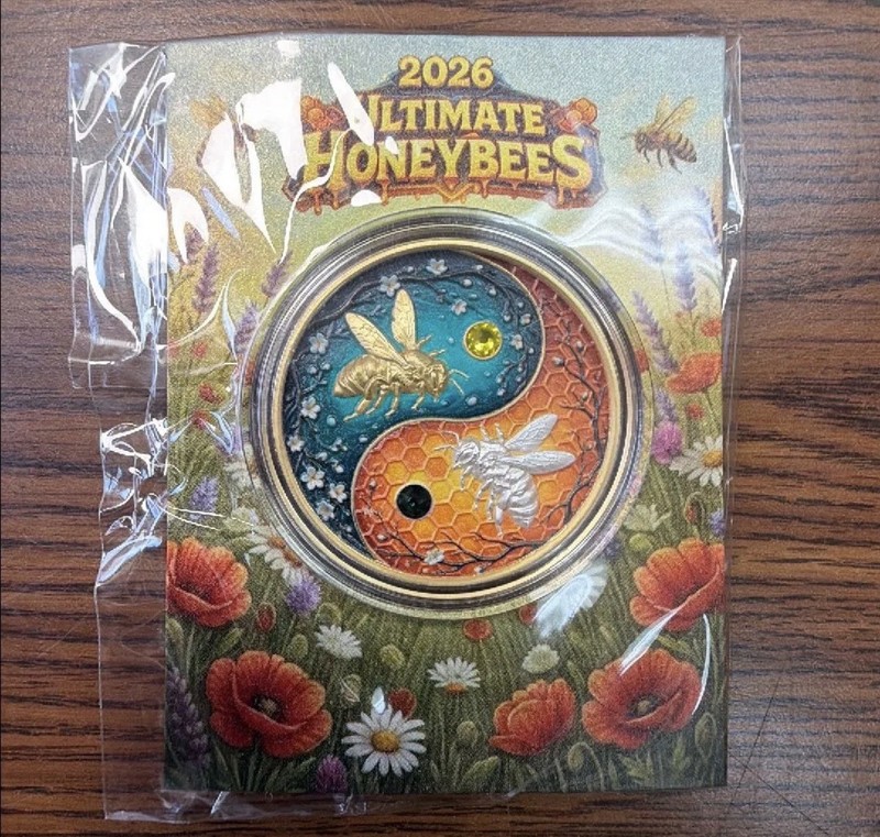 2026 Ultimate HoneyBee, Bi-Metal Gold & Silver Gilded Copper Medallion.