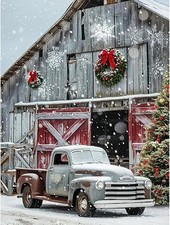 Christmas Paint by Number for Adults Beginners, Christmas Truck Paint by Numbers