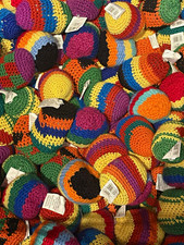 Knit Crocheted Hacky Sack Footbag Lot w/ Tag, Assorted Colors, MPN BA-KICWO