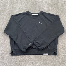 Nike Dri Fit Swoosh Fly Graphic Loose Fit Boxy Sweatshirt Women's Size M Black